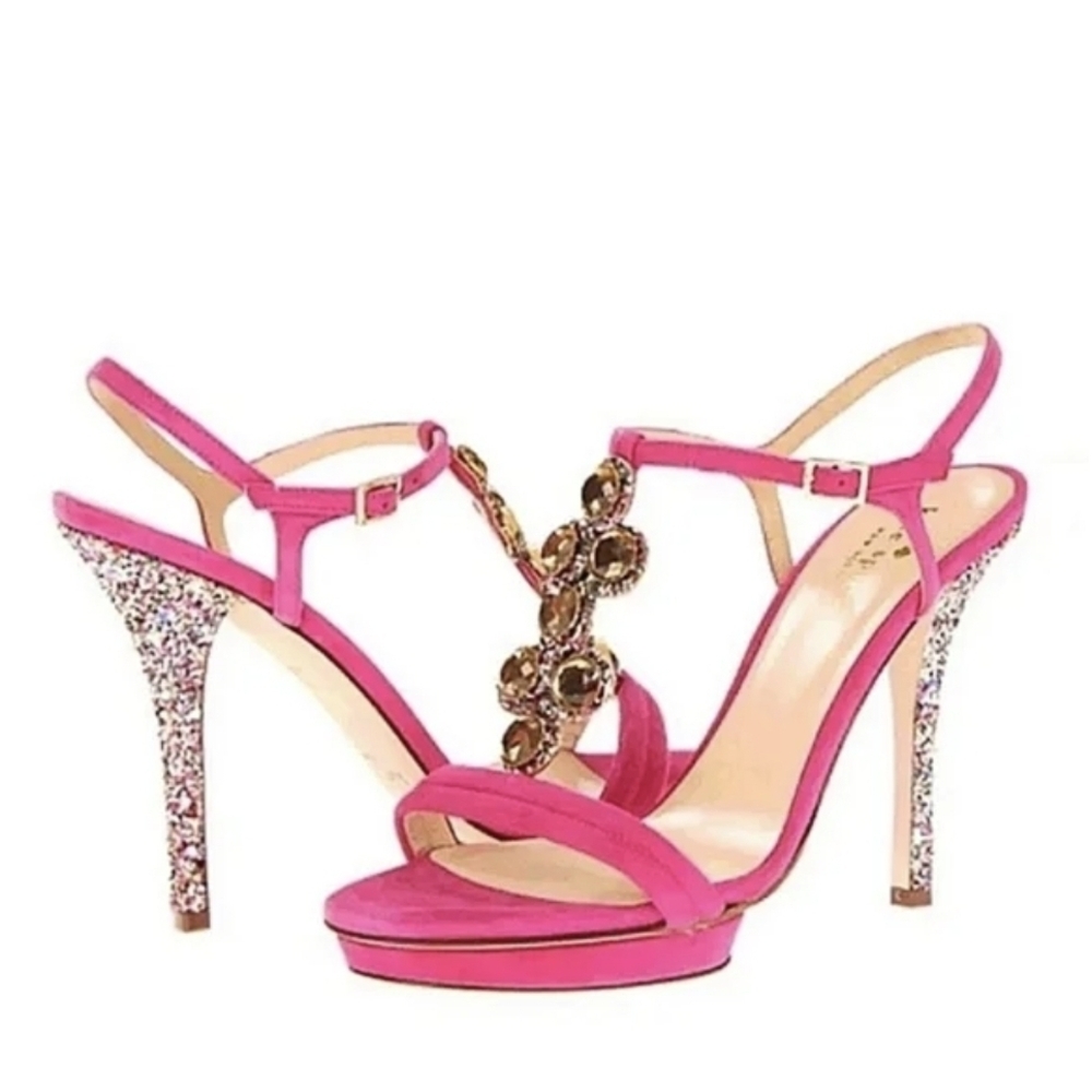 Kate Spade Pink Heels with Glitter Detail